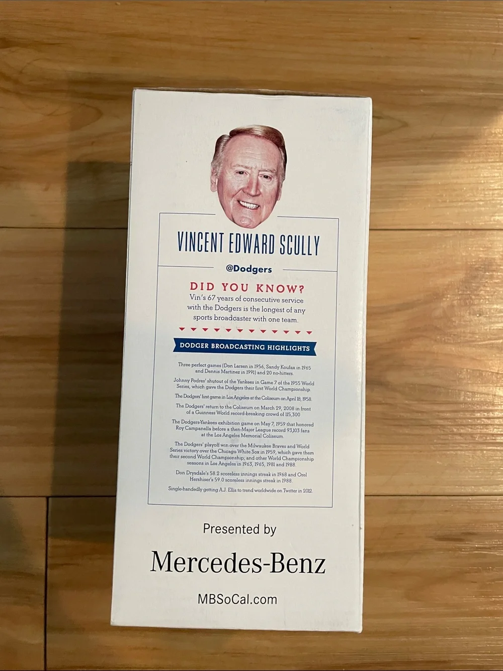 Vin Scully Navy Blue Bobblehead - Official Team Collectible (Pristine condition)